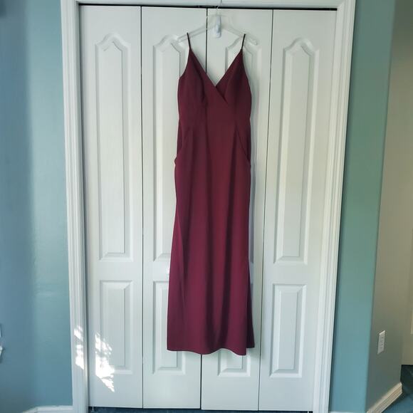 After Six 6824 Gown 6 Cabernet Red Pockets Bridesmaid Prom Event V-Neck Wedding - Picture 13 of 13